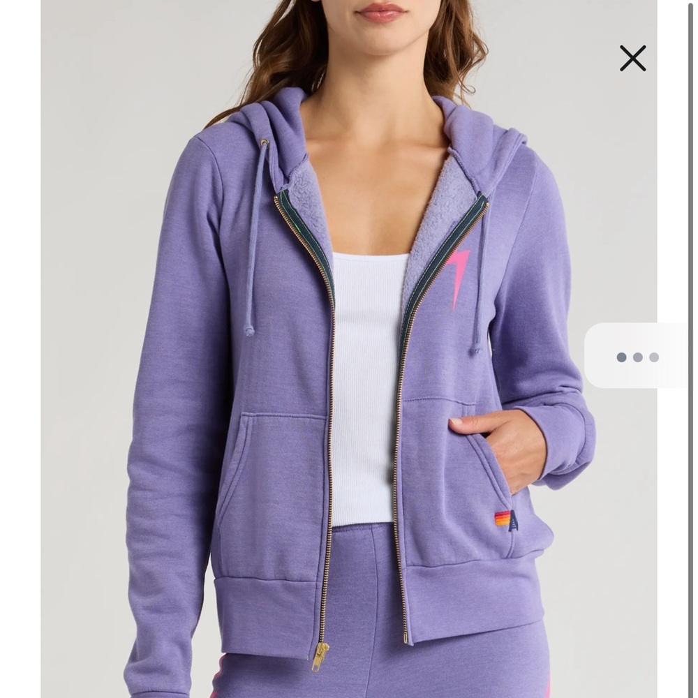 Aviator Nation Purple and Pink Lightning Bolt Hoodie